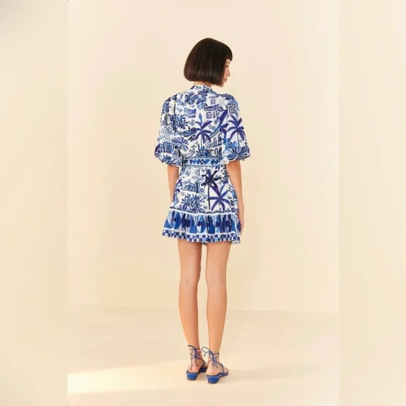 Farm Rio sweet rio puff sleeve mini dress - Picture 2 of 4